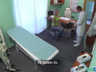 Blonde MILF thinks MY BIG COCK will cure her illness - Fake Hospital