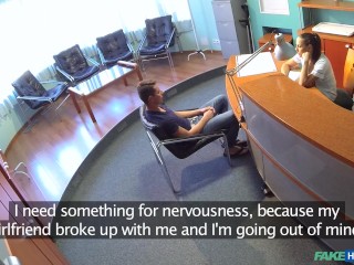 Hot and Horny Nurse lets Patient Spunk Over Her Pussy - Fake Hospital