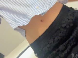 RISKY ANAL PLUG PLAY IN PUBLIC IN MINI SKIRT WITH NO PANTIES