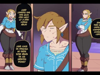 Zelda le da un delicioso baño con lengua a link en el Rio