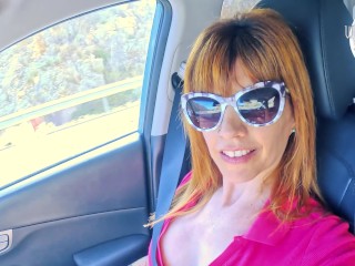 Playing with my pussy while cars passing by, risky public flashing