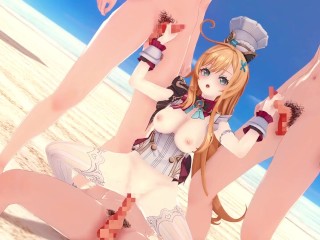 【原神】エスコフィエがビーチでナンパ男達と野外集団セックスする3Dエロアニメーション。(えすこふぃえ4 Genshin Impact Escoffier gangbang3. 爱可菲群交3。)