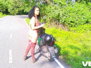 SOLO FEMALE ON BIKE TRAIL GETS CAUGHT BY HIKERS SOLO FEM COSPLAY PUBLIC