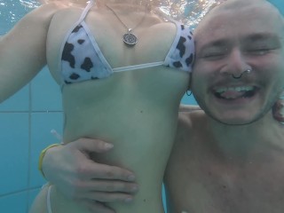 "LET´S FUCK!" - Busty Latina Sucked & Fucked Me In Thermal Bath of Budapest