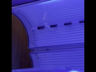 Lathered up and naked, getting ready to bake that ass hard in the tanning bed