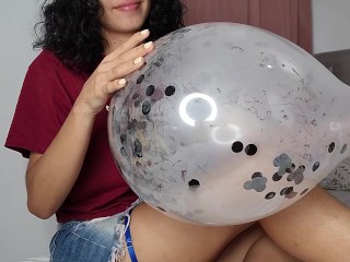 Marianna Blow to pop confetti (full video on C4S / MV / OF / Membersite)