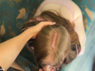 Caring StepDaughter gives her StepFather a dick massage and gets a Creampie in her tight pussy