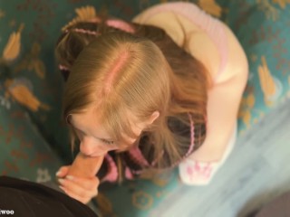 Caring StepDaughter gives her StepFather a dick massage and gets a Creampie in her tight pussy