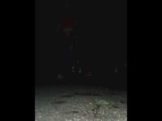 TS Nasty Sissy Faggot Alleyway Tease Hoping To Get Caught