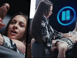 Time Stop Futa Surprise - HUGE Tits Brunette Grows Cock Freezes Time and Uses Blonde in Hardcore Sex