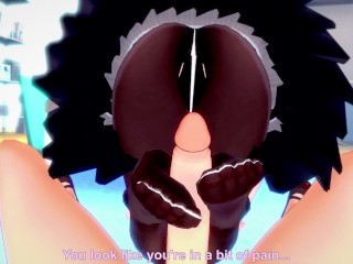 POV Hentai Footjob from Chika Haruno from Horimiya