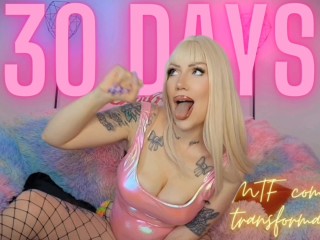 30 days MTF complete transformation - Faggot training - Crossdressing - Bimbofication - Femdom pov