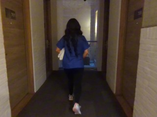 ROOM SERVICE! I met her at the hotel and was able to fuck young maid for money