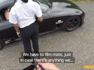 Fake Cop Sexy Strip Search Turns Into Threesome on Car Bonnet