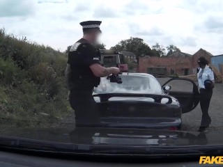 Fake Cop Sexy Strip Search Turns Into Threesome on Car Bonnet