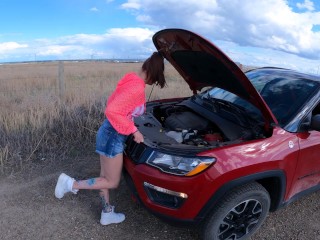 Freeze. I was frozen by a mechanic who fucked my mouth and cummed on my tits