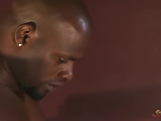 A really attractive blonde individual is being subjected to a facial licking and analysis by a BBC.