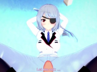 POV Hentai Footjob from Laura Bodewig from Infinite Stratos