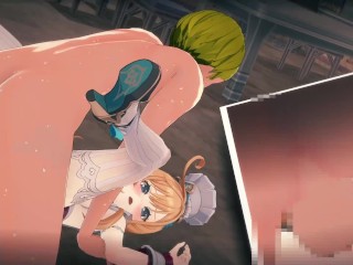 【原神 エスコフィエ】3Dエロアニメーション(背後乳揉み⇒手マン⇒手コキ⇒フェラ⇒セックス えすこふぃえ3 Genshin Impact Escoffier hentai sex.)