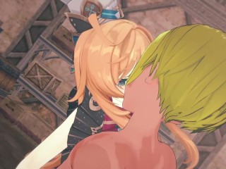 【原神 エスコフィエ】3Dエロアニメーション(背後乳揉み⇒手マン⇒手コキ⇒フェラ⇒セックス えすこふぃえ3 Genshin Impact Escoffier hentai sex.)