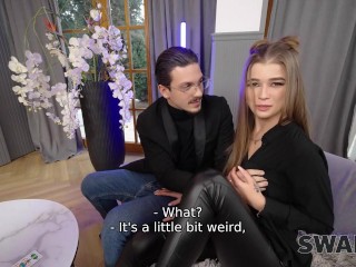 SWAP4K. Cuckold boyfriend watches how we fuck his girlfriend hard