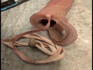 Test fitting 2 cock enlarger prosthetic/sleeves from Etsy and Ebay