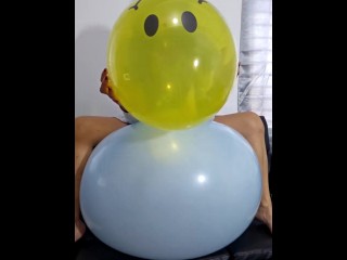 LIVE - Blow up lots of balloons and ride a 24-inch bike (full video on C4S / MV / OF / Membersite)