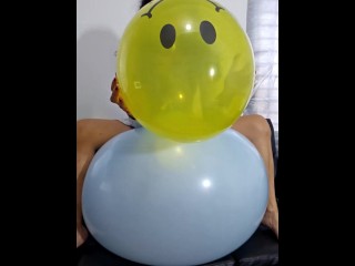 LIVE - Blow up lots of balloons and ride a 24-inch bike (full video on C4S / MV / OF / Membersite)