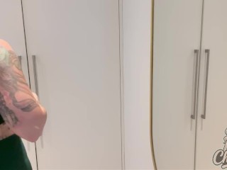 A blonde girl and a hot, wet shower - a nude tease