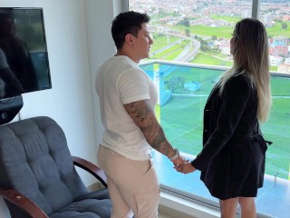 Cheating boyfriend!! He fucks his stepsister while his girlfriend watches! CUCKOLD!