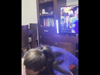 He Plays FIFA🎮 And I Suck His Cock Till He CUMS In My Face💦