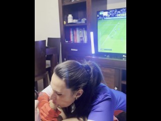 He Plays FIFA🎮 And I Suck His Cock Till He CUMS In My Face💦