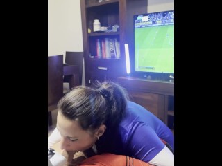 He Plays FIFA🎮 And I Suck His Cock Till He CUMS In My Face💦