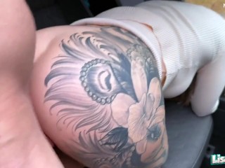 Big tits amateur gets fucked hard at the back seat - MyDirtyHobby German amateur sex