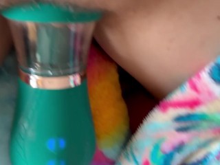 Clit suction licking toy makes my hairy pussy gush, I’m so wet for you