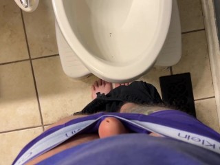 Slo-mo FTM Packer Peeing POV
