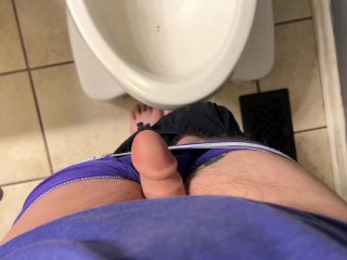 Slo-mo FTM Packer Peeing POV