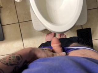 Slo-mo FTM Packer Peeing POV