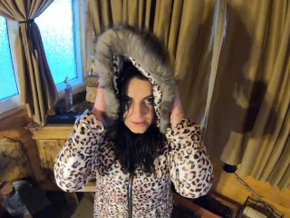 Mega Milf MilfyCalla Gets A Load Of Cum On Puffy Jacket!