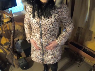 Mega Milf MilfyCalla Gets A Load Of Cum On Puffy Jacket!