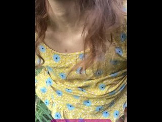 Horny barefoot hippie spits in your mouth and cums in the garden