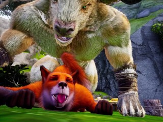 Minotaur fuck furry Foxy Girl and Tiger Girl in the rain - romantic fun