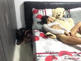 I dildo my pussy thinking about my lover at my husband's house