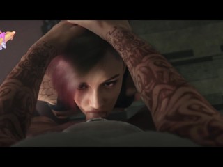 Cyberpunk 2077 Girl Shows What Her Cum-Filled Holes Are Capable Of