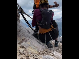 I sucked his dick on a via ferrata in the Alps