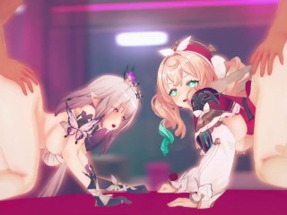 【崩壊スターレイル 乱交セックス2】ヒアンシー,キャストリスが集団エッチする3Dエロアニメ動画(Castorice,Hyacine group orgy sex2.)