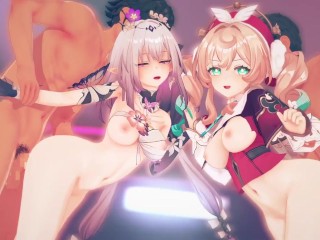 【崩壊スターレイル 乱交セックス2】ヒアンシー,キャストリスが集団エッチする3Dエロアニメ動画(Castorice,Hyacine group orgy sex2.)