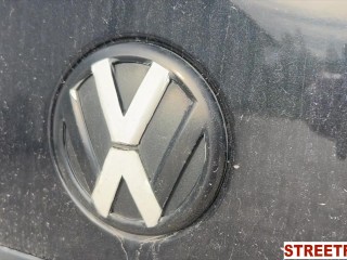 STREETFUCK LUNA BBunny gets three Public Orgasm, with a finger in her butthole