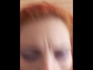 Watch Karla Rose choke on my sheathed cock as I pull her hair and drive her face down