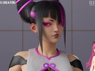 Street Fighter's Juri shows us how much she loves cock Swallow cum (Redmoa animation) - Jazziuu